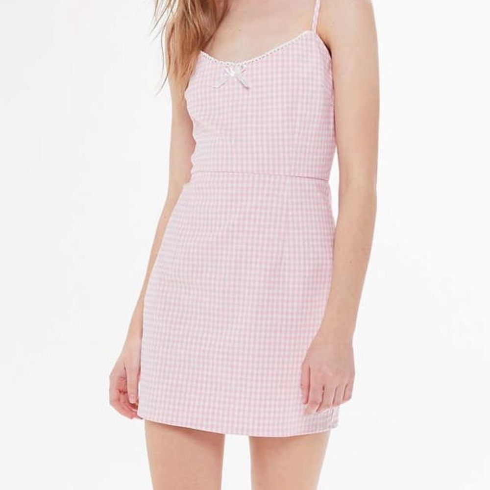 Urban Outfitters Tahoe Pink Gingham Mini Dress Size Small